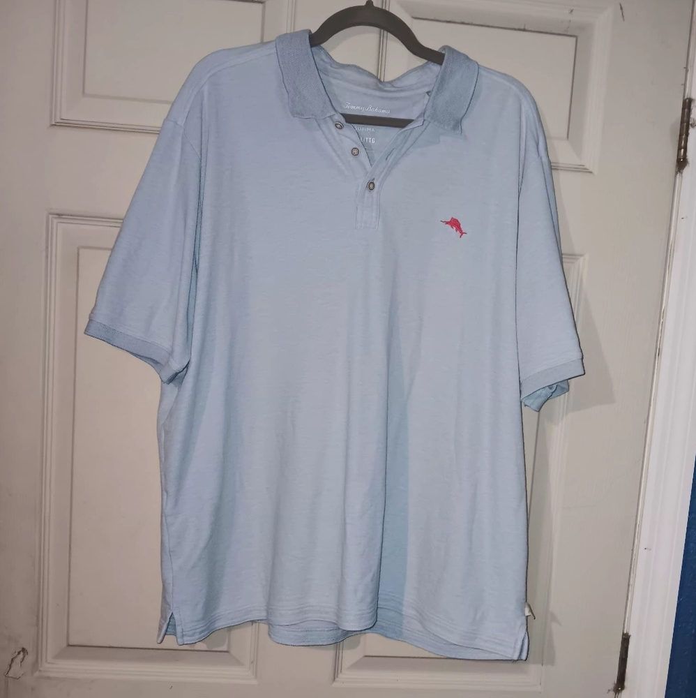 Light Blue Polo Shirt Made Of Supima Cotton Mens Sz XXL